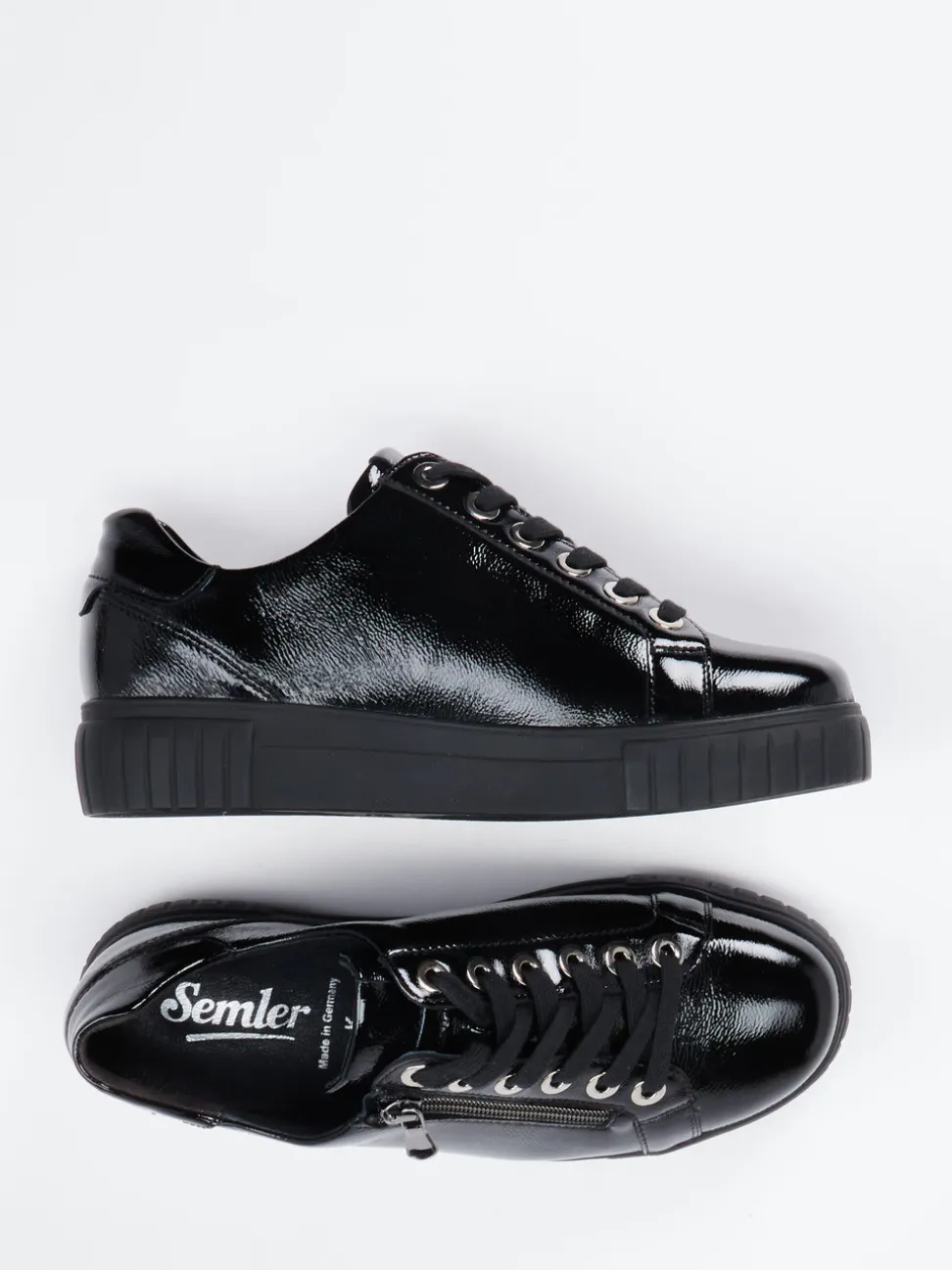 Semler – Sneaker aus Lackleder in Schwarz