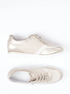 Semler – Sneaker aus Metallicleder Champagner