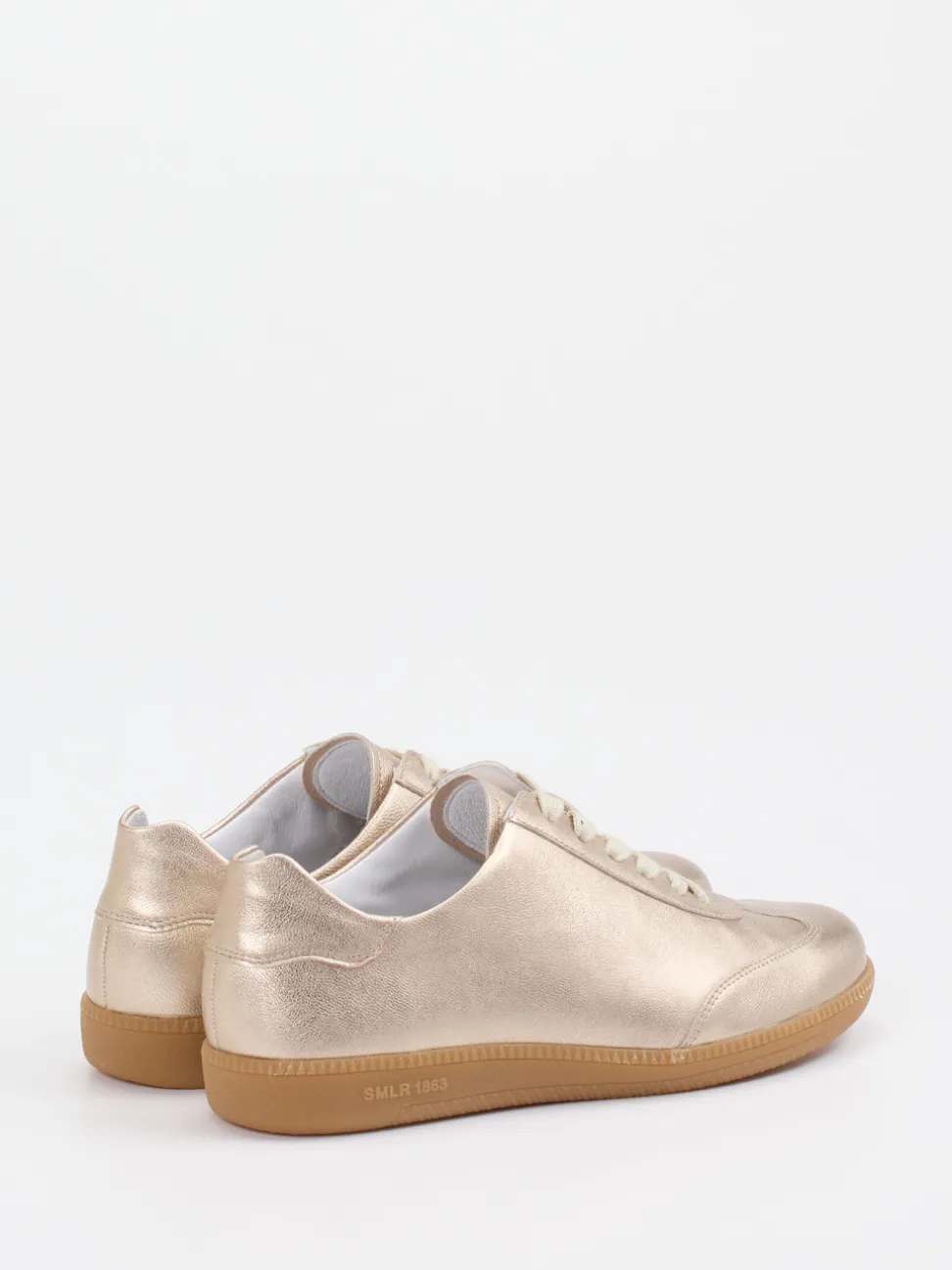 Semler – Sneaker aus Metallicleder in Champagnergold