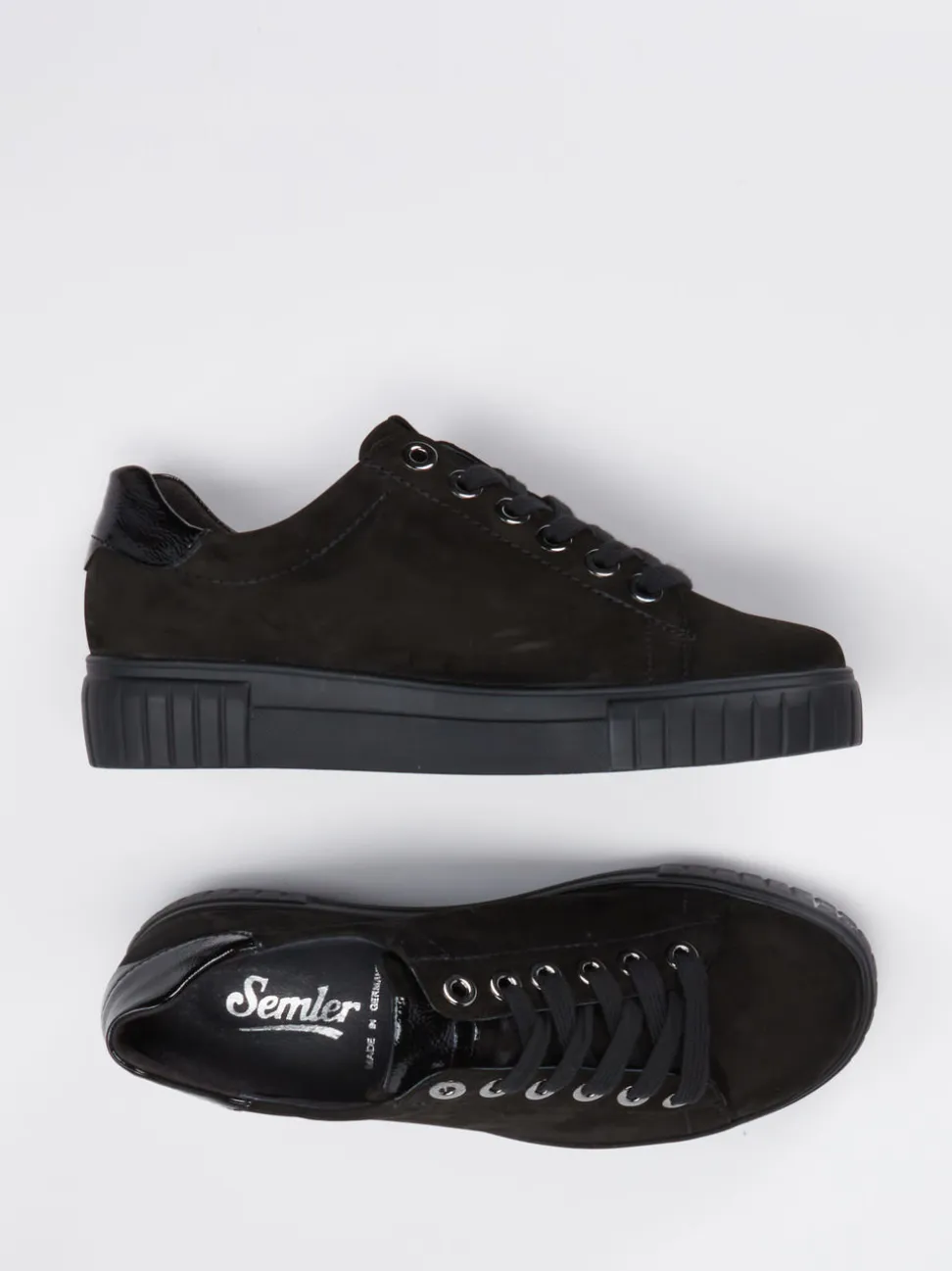 Semler – Sneaker aus Nubukleder in Schwarz
