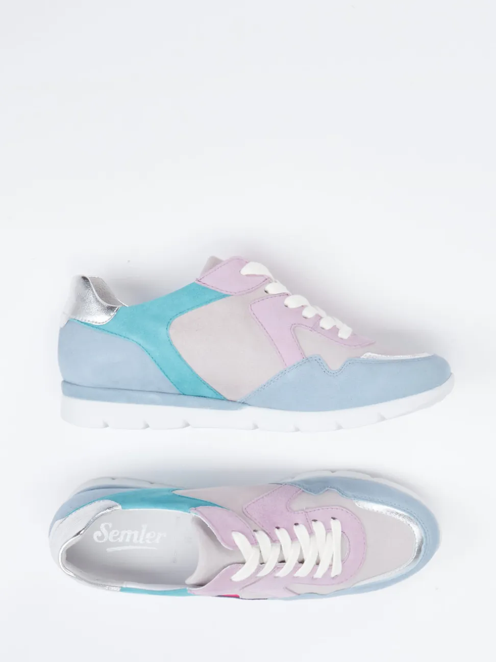 Semler – Sneaker aus Veloursleder in Pastell-Mix