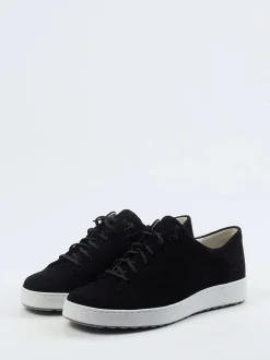 Semler – Sneaker aus Veloursleder schwarz