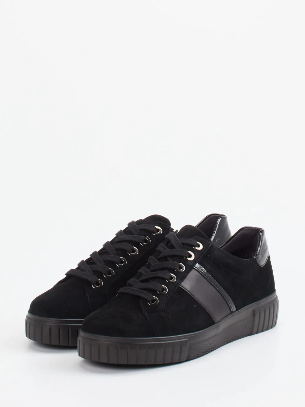 Semler – Sneaker aus Veloursleder in Schwarz