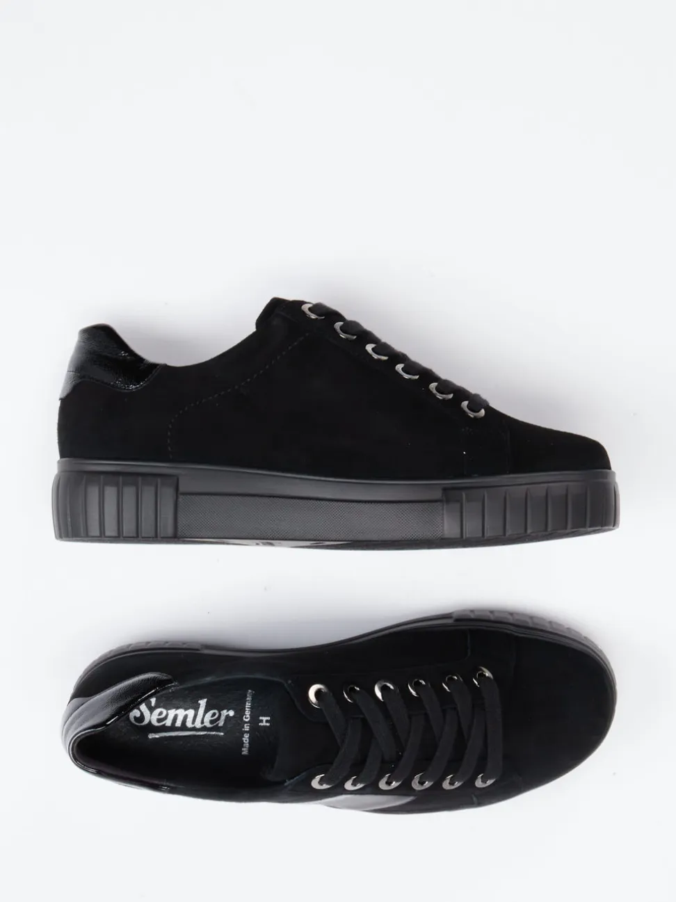 Semler – Sneaker aus Veloursleder in Schwarz