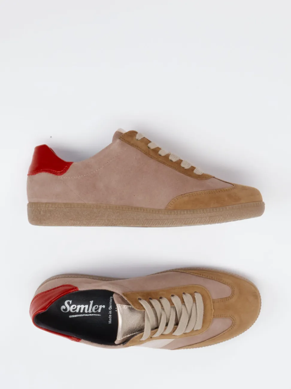 Semler – Sneaker aus Veloursleder in Taupe