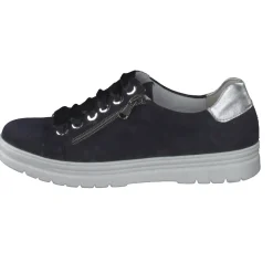 Semler – Sneaker aus Veloursleder Dunkelblau