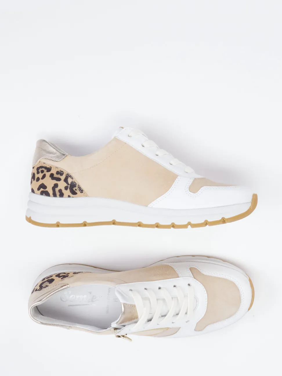 Semler – Sneaker aus Veloursleder in Beige