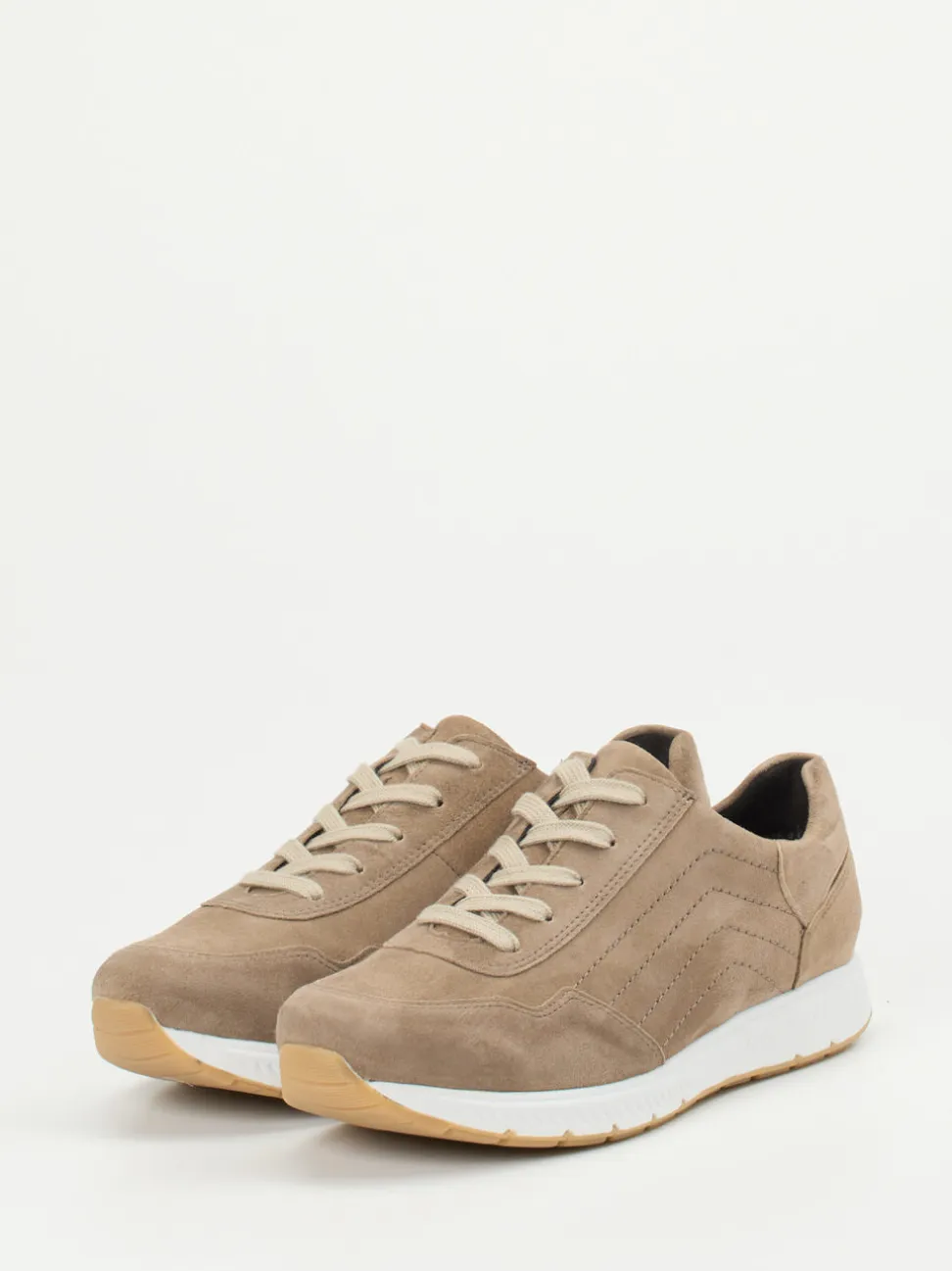 Semler – Sneaker aus Veloursleder in Sandbeige