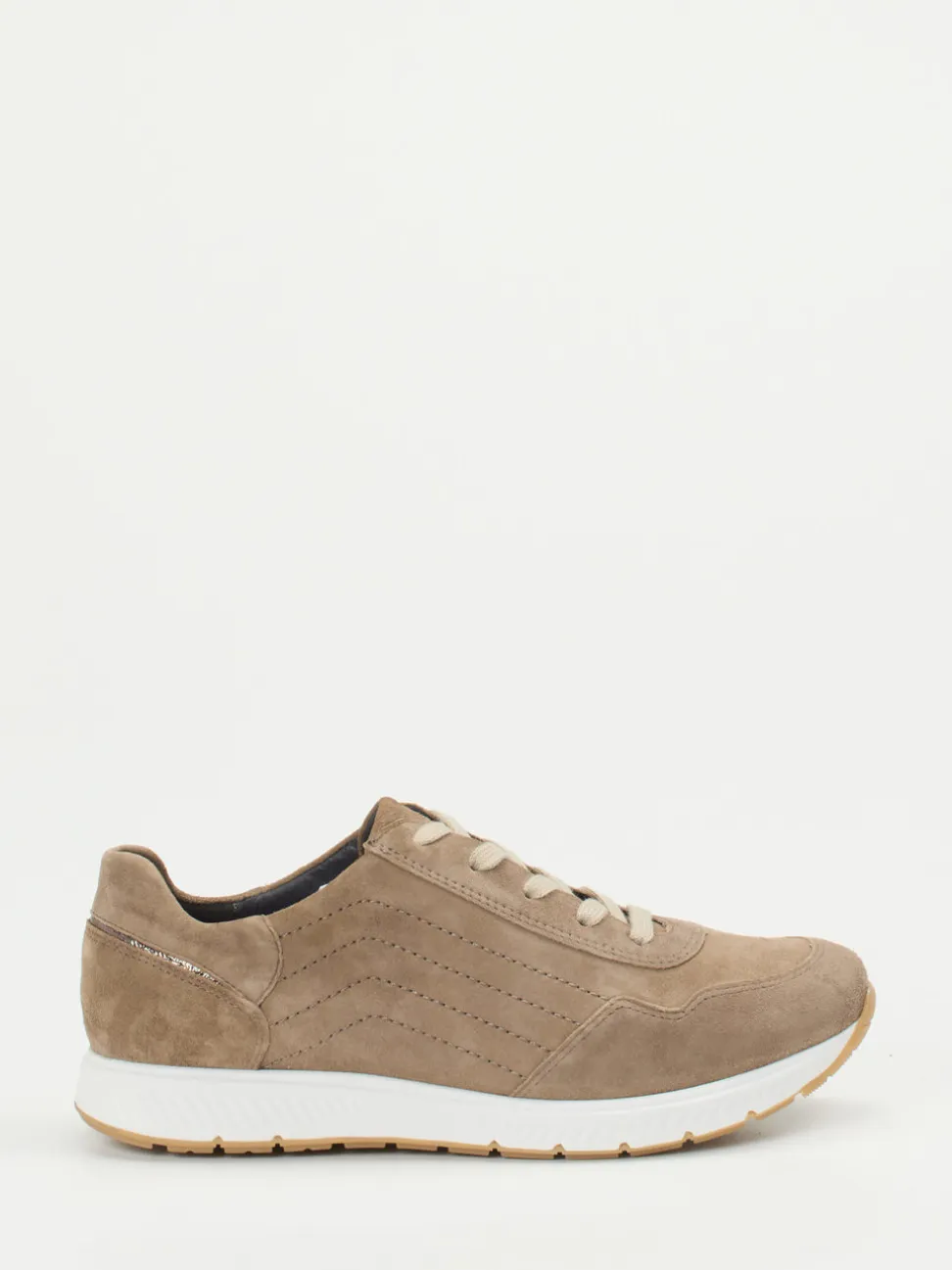Semler – Sneaker aus Veloursleder in Sandbeige