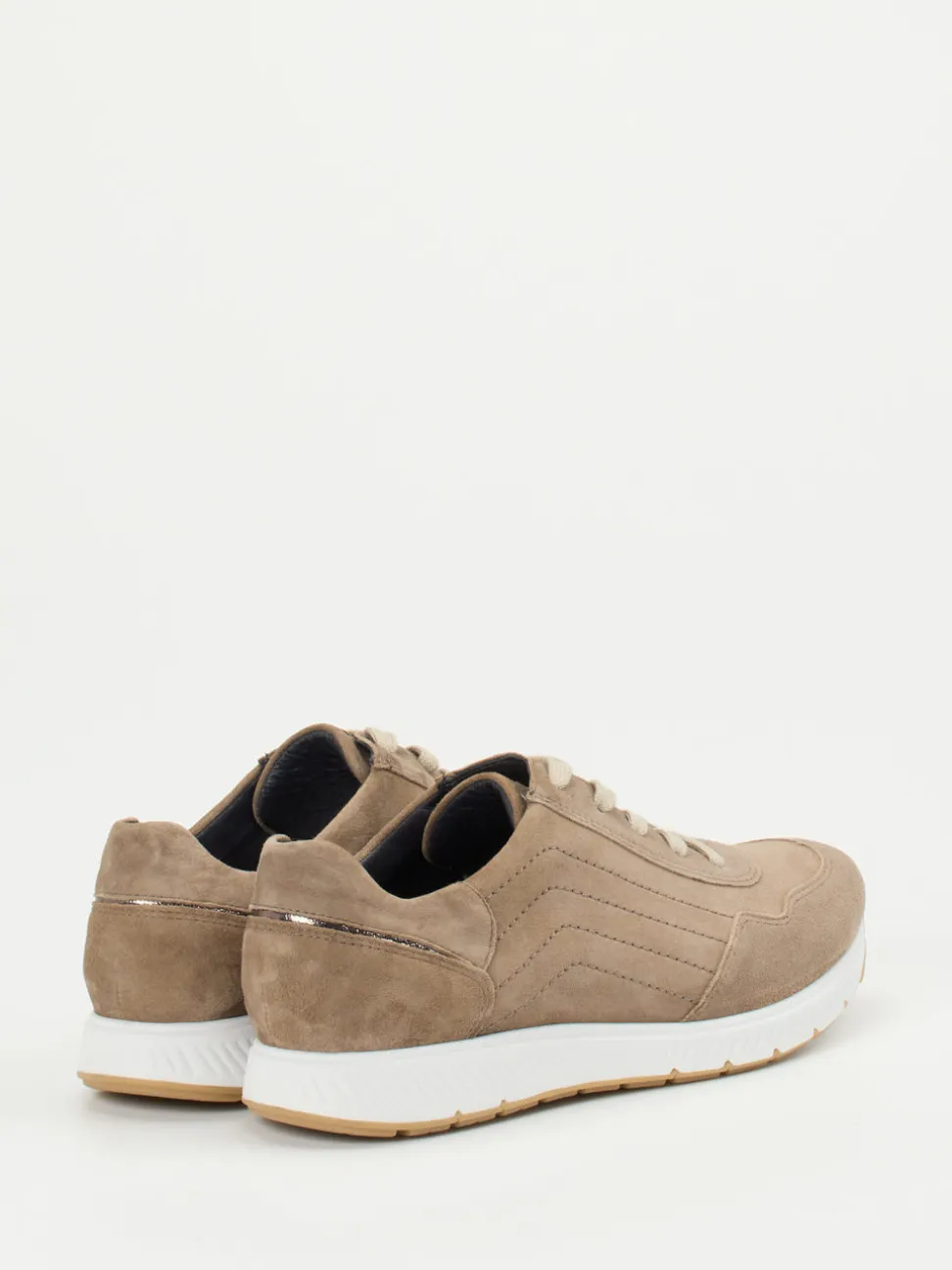 Semler – Sneaker aus Veloursleder in Sandbeige