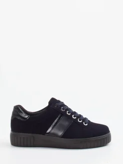 Semler – Sneaker aus Veloursleder Dunkelblau