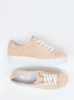 Semler – Sneaker aus Veloursleder beige