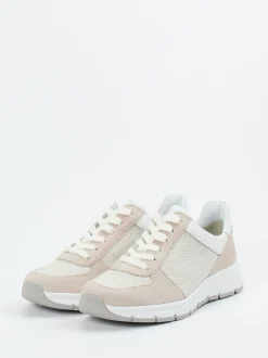 Semler – Sneaker aus Veloursleder und Mesh beige