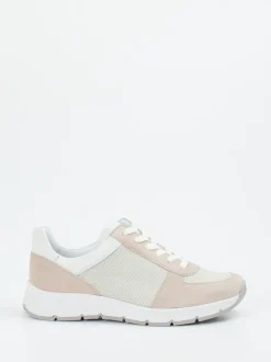 Semler – Sneaker aus Veloursleder und Mesh beige