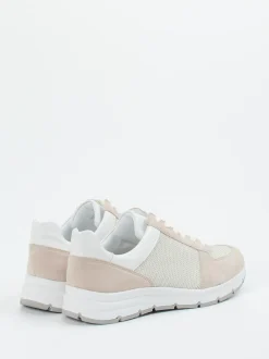 Semler – Sneaker aus Veloursleder und Mesh beige