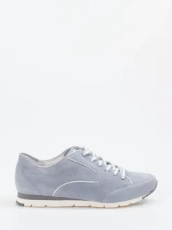 Semler – Sneaker aus Veloursleder in Rauchblau