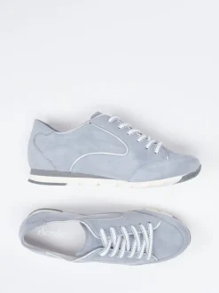 Semler – Sneaker aus Veloursleder in Rauchblau