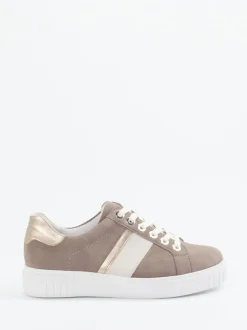 Semler – Sneaker aus Veloursleder in Taupe