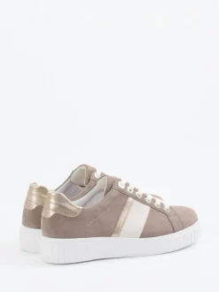 Semler – Sneaker aus Veloursleder in Taupe
