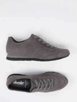 Semler – Sneaker aus Veloursleder in Grau