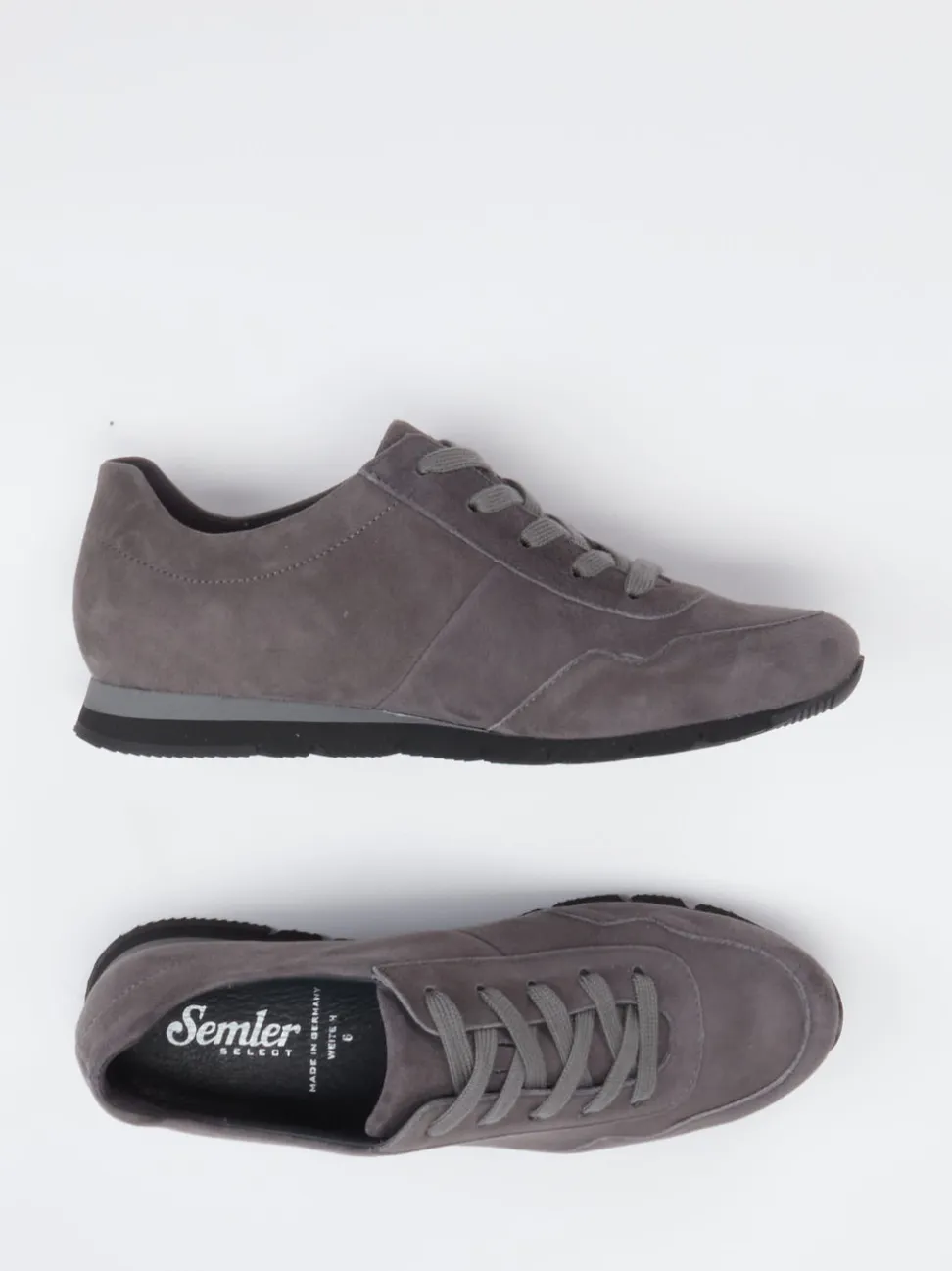 Semler – Sneaker aus Veloursleder in Grau