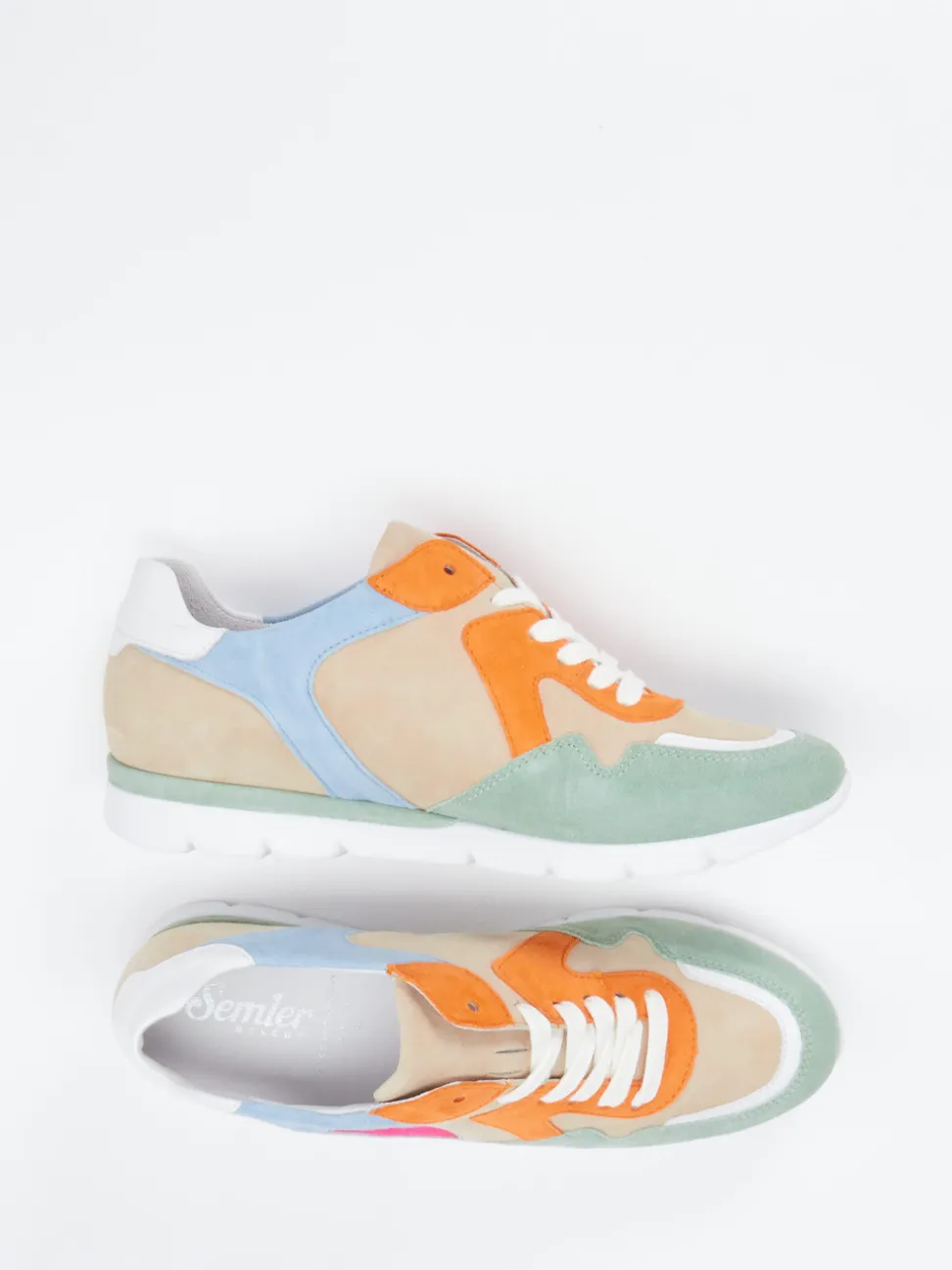 Semler – Sneaker aus Veloursleder Colorblocking