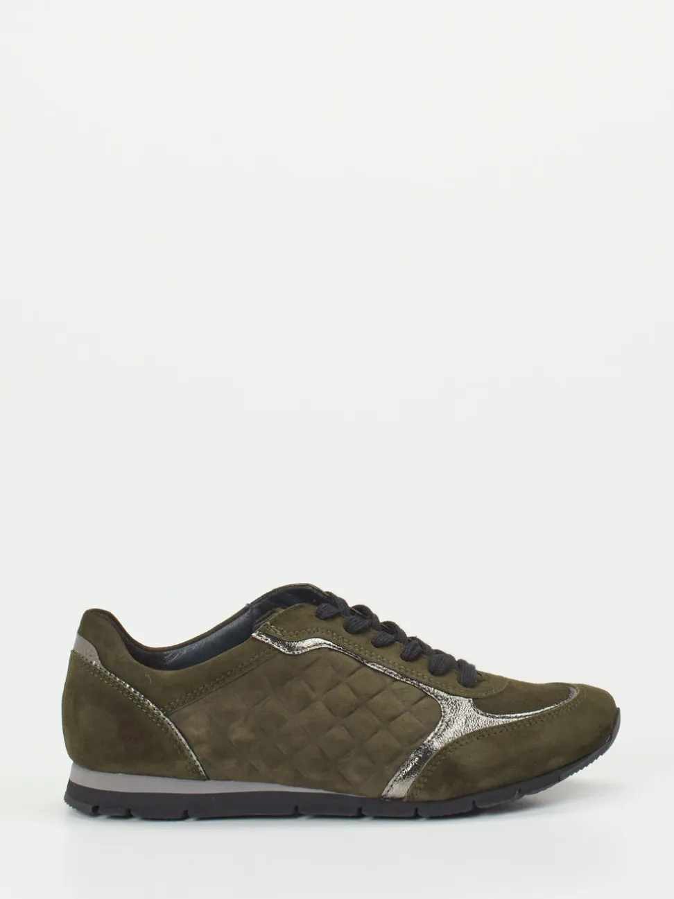 Semler – Sneaker aus Veloursleder in Olivgrün