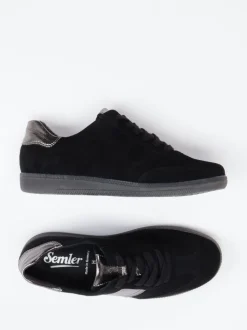 Semler – Sneaker aus Veloursleder in Schwarz