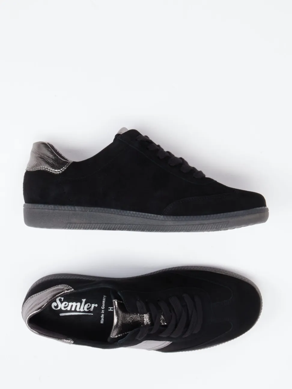 Semler – Sneaker aus Veloursleder in Schwarz