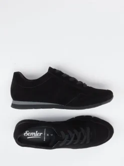 Semler – Sneaker aus Veloursleder schwarz