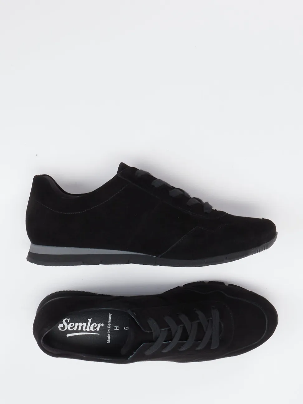 Semler – Sneaker aus Veloursleder schwarz