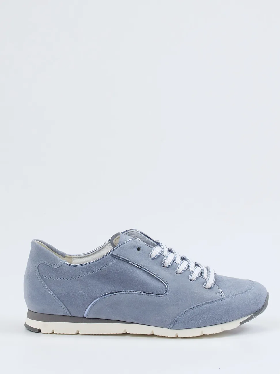 Semler – Sneaker aus Veloursleder in Taubenblau
