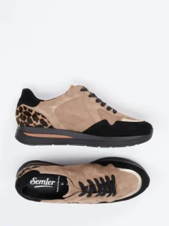 Semler – Sneaker aus Veloursleder mit Leopardmuster