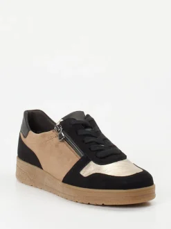 Semler – Sneaker aus Veloursleder cognacfarben