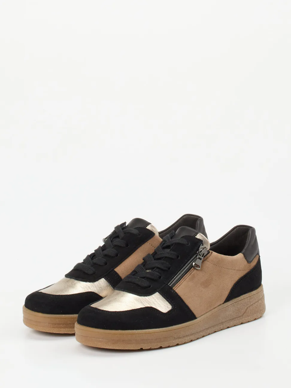 Semler – Sneaker aus Veloursleder cognacfarben
