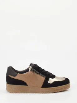 Semler – Sneaker aus Veloursleder cognacfarben