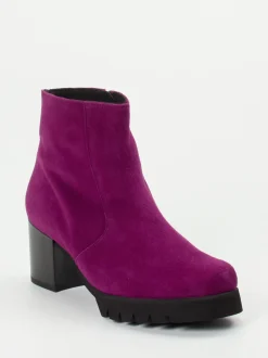 Semler – Stiefelette aus Veloursleder Magenta