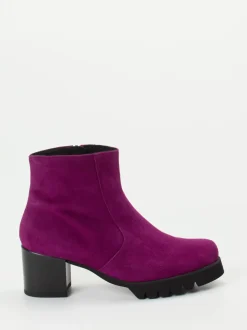 Semler – Stiefelette aus Veloursleder Magenta