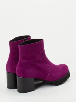 Semler – Stiefelette aus Veloursleder Magenta