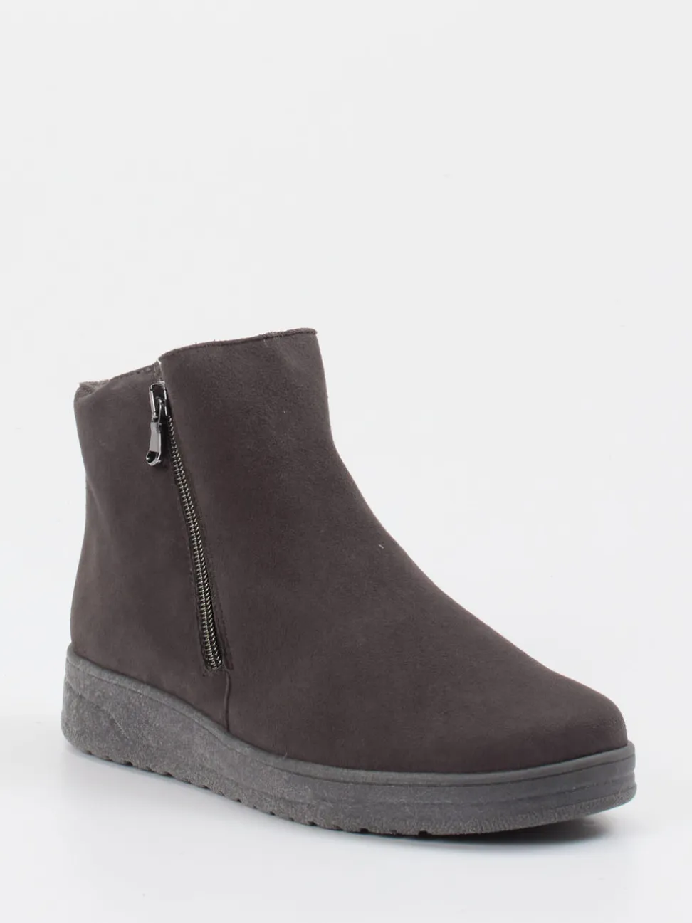 Semler – Stiefelette aus Veloursleder grau