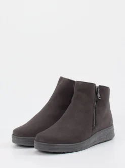 Semler – Stiefelette aus Veloursleder grau