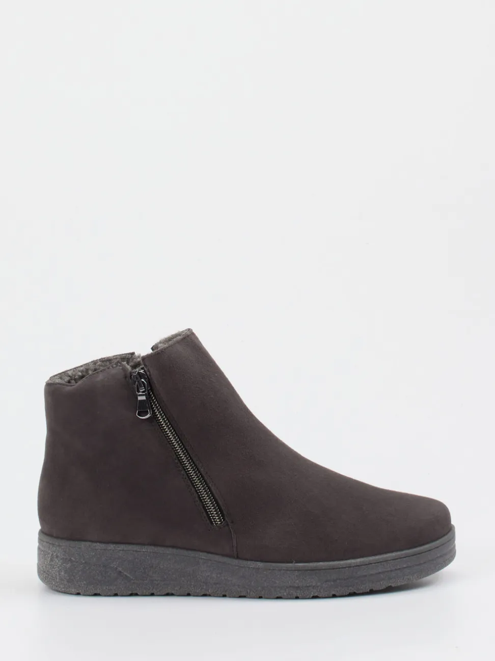 Semler – Stiefelette aus Veloursleder grau