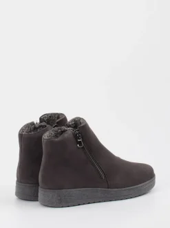 Semler – Stiefelette aus Veloursleder grau