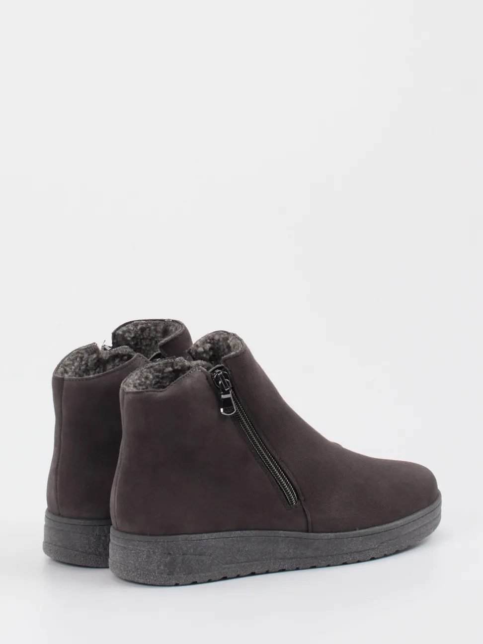 Semler – Stiefelette aus Veloursleder grau