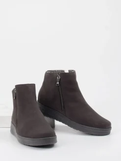 Semler – Stiefelette aus Veloursleder grau