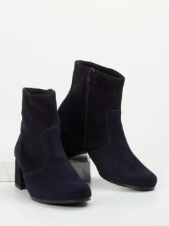 Semler – Stiefelette aus Veloursleder Dunkelblau