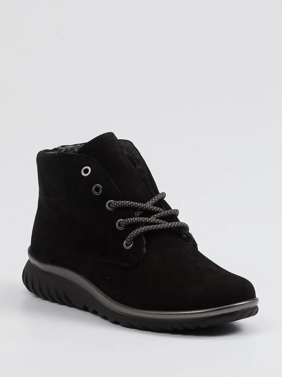 Semler – Stiefelette aus Veloursleder schwarz
