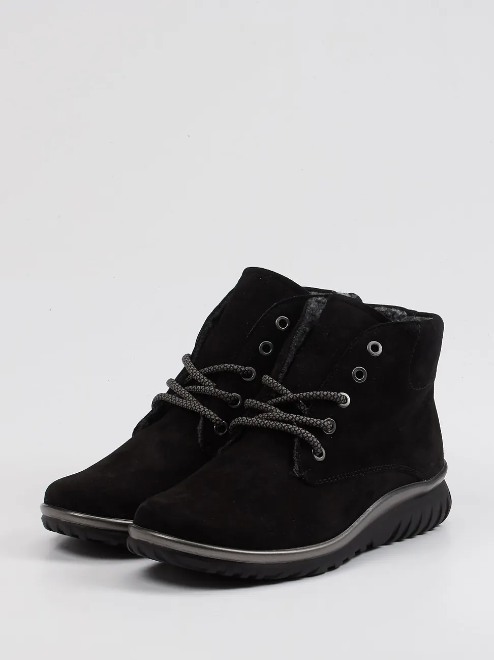 Semler – Stiefelette aus Veloursleder schwarz