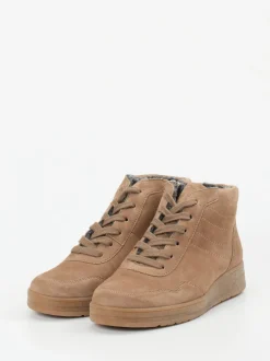 Semler – Stiefelette aus Veloursleder sandbeige