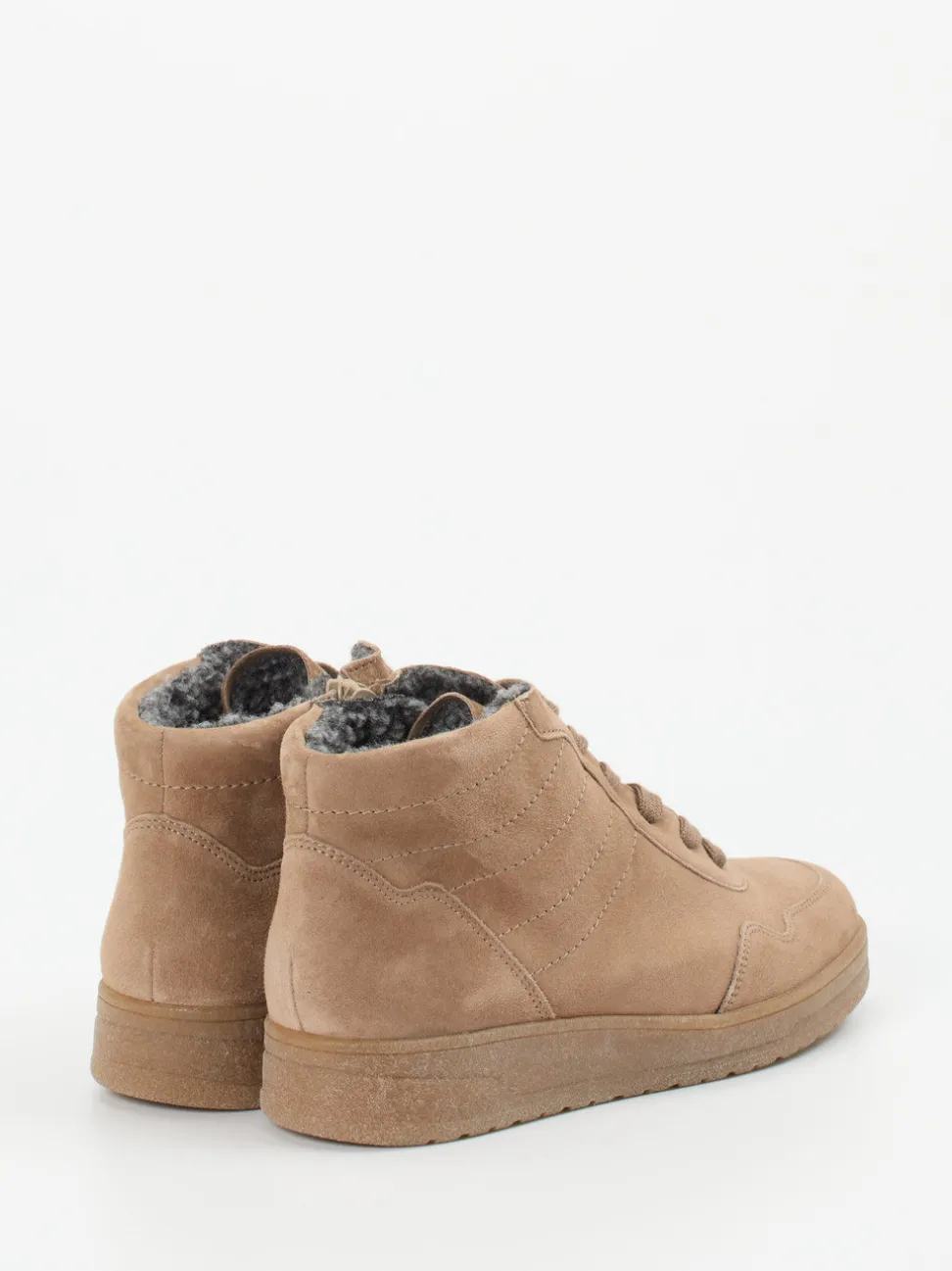 Semler – Stiefelette aus Veloursleder sandbeige